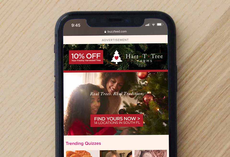 Hart T Trees Ad Campaign on mobile phone
